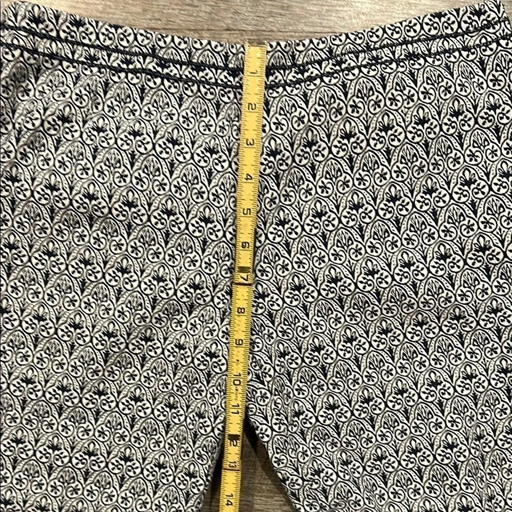 Tory Burch Navy Blue/ White Patterned Heidi Jacquard trouser Pants Size 4